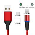 3 In 1 Electrical Fast Data Transfer Magnetic Charging Cable For Iphone Type C Micro USB Phone Power Magnet Charger Wire